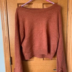 Peach bell sleeved sweater